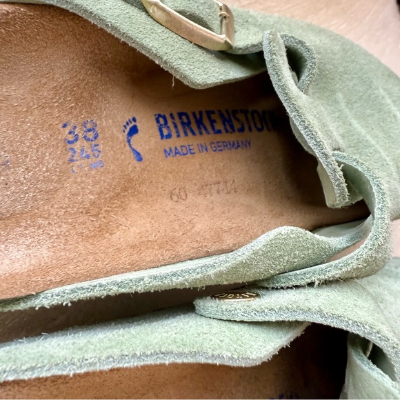 Birkenstock Boston Soft Footbed Suede Leather in Green Tea - Picture 13 of 16